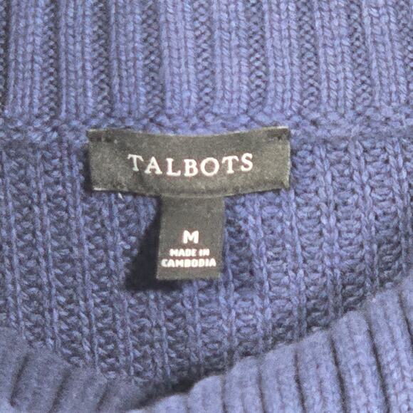 Talbot Women's Shaker Stitch Split Neck Sweater. Size Medium - Picture 6 of 8